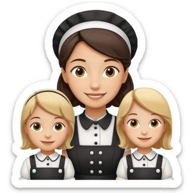 maid with kids sticker