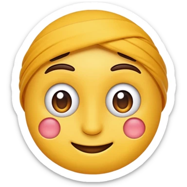 Uzun kumral saçlı emoji sticker