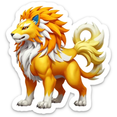 Pyroar-Solgaleo-Fakémon-hybrid-creature (full body)  sticker