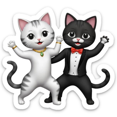 Cats couple salsa dancing  sticker