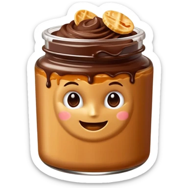 Pote de dulce de leche con chips de chocolate y sin cara sticker