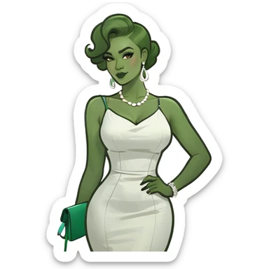 Girl with prominent curves sticker