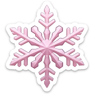 pale pink snow flake 3d bold ice translucent texture sticker