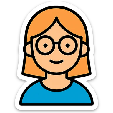 woman with round glasses, minimal and modern feeling sticker