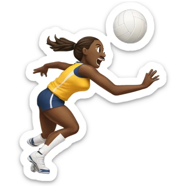 highschool volleyball player spiking the ball sticker