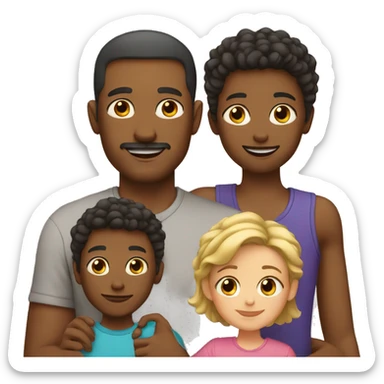 white dad with kids sticker