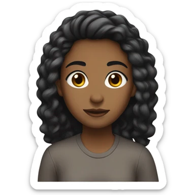 👩🏽‍🦱 dark hair sticker