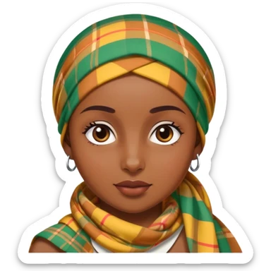 Coiffe en tissu madras Antillais  sticker