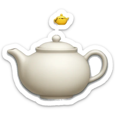 teapot with tea cozy sticker