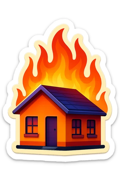 generate australlian house in fire sticker