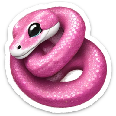 Pink glitter snake sticker