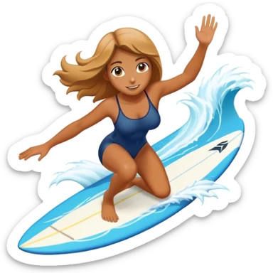 Girl surfing sticker