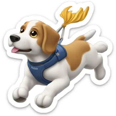 Perro volando sobre caldea de andorra sticker