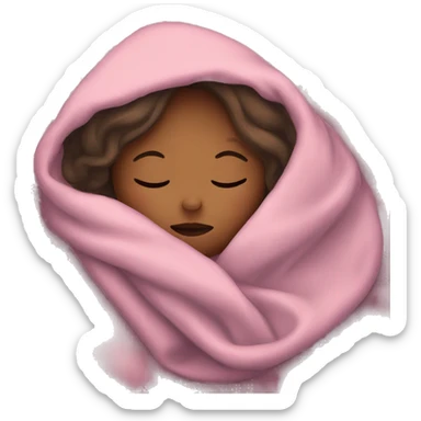 girl sleeping in blanket sticker