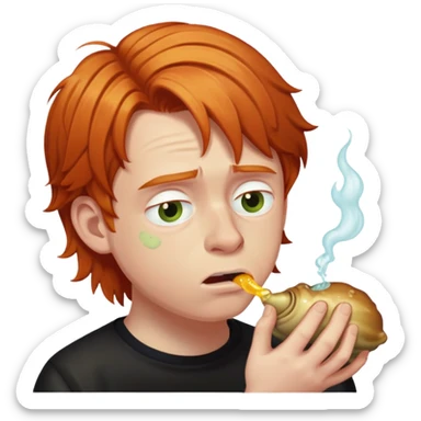 Ron Weasley with ginger hair vomiting slugs sticker