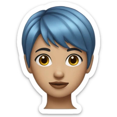 Blue haiea short hair girl sticker