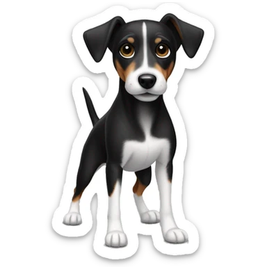 All Black dog Jack Russell Terrier full body sticker