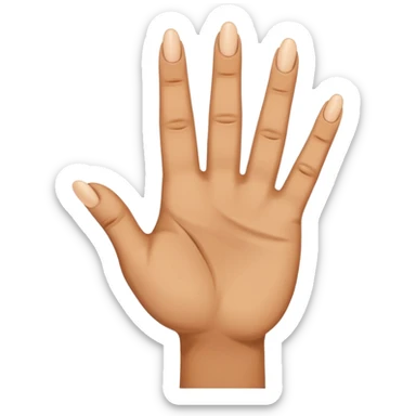 Fingering hand emoji where the first and fourth finger are folded down, second and third finger are extended together touching each other  sticker