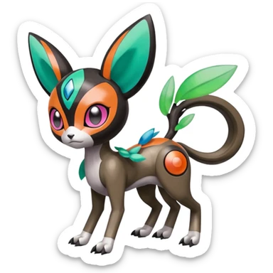 Meloetta-Spinomon-Trico-Pokémon-Digimon-Fakémon-fusion-hybrid-creature sticker
