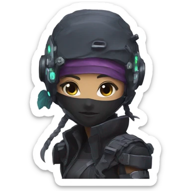Anime cyberpunk, ninja  sticker
