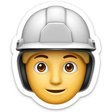 Casccre un emoji de casco blanco o blanco ING civil sticker