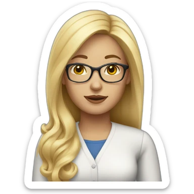 teacher woman blonde hair sticker