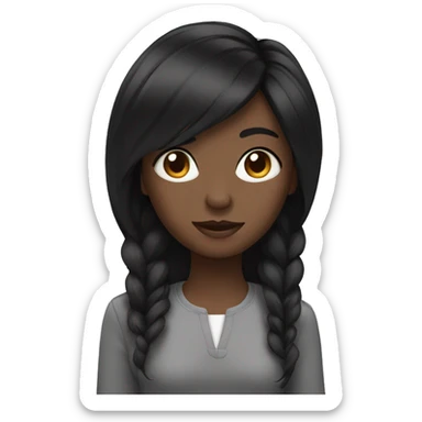 Black hair girl sticker