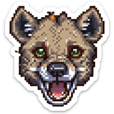 cartoon hyena mid-laugh, head thrown back sticker