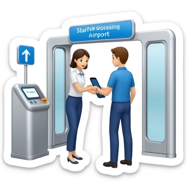 Manage gate operations in a staff-friendly app. Open and close gates, initiate group or row boarding, and trigger announcements—either through a ready-to-use workflow or a custom process tailored to your airport. sticker