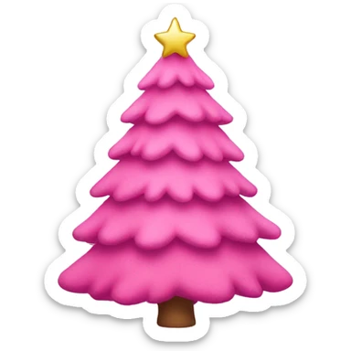 Pink Christmas tree sticker