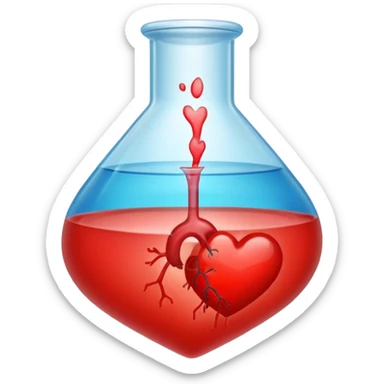 Heart emoji with things of laboratory  separados sticker