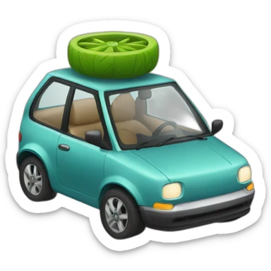 small car big wheels sticker