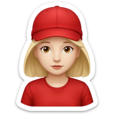 red tennis hat and red tshirt girl sticker