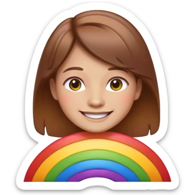 pride character, smiling, rainbow colors, inclusive and joyful vibe, modern Apple emoji style, clean vector look, soft gradients, simple background sticker