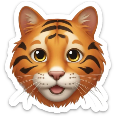 orange tiger cat sticker