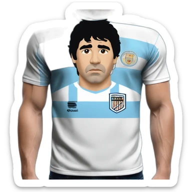 Diego Maradona 86 england argentina stripes tshirt sticker