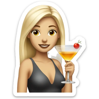 Blonde girl with martini sticker