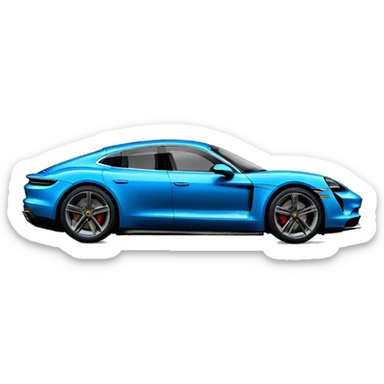 porsche taycan in blue sticker