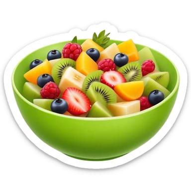 small green bowl of Fruit salad sticker