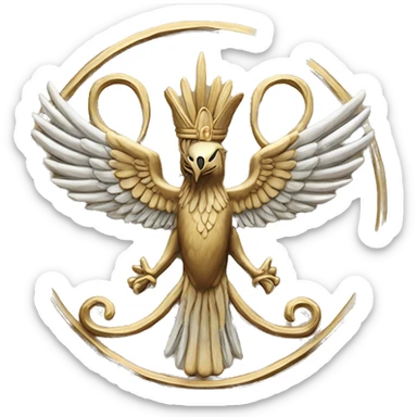 The Farvahar, is one of the best-known symbols of Zoroastrianism, an Iranian religion. There are various interpretations of what the Faravahar symbolizes sticker