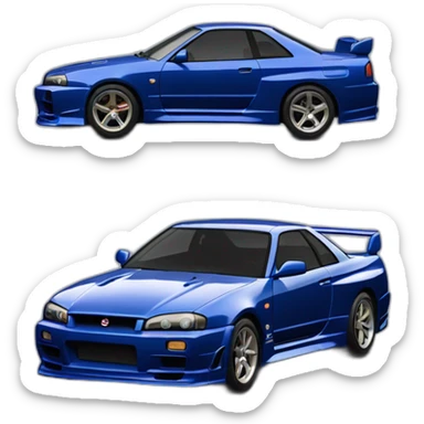 Nissan Skyline GTR V-spec 1999 bleu minuit sticker
