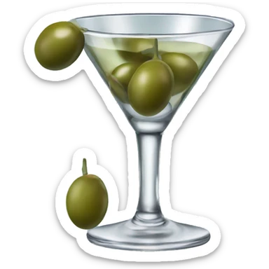 Martini glass with olives   sticker