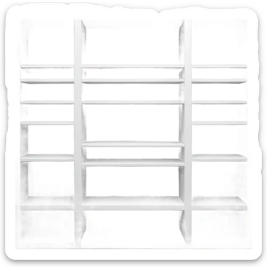 white modern bookshelve sticker