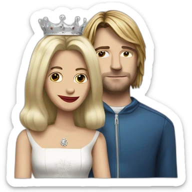 the queen and kurt cobain sticker