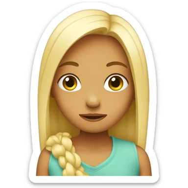 Shy girly emoji sticker