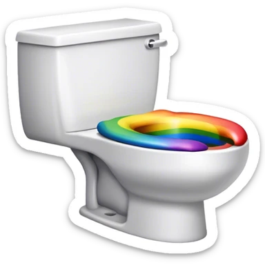 rainbow Poop emoji toilet sticker