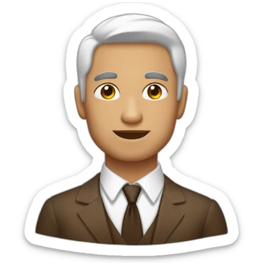 hombre blanco y joven de ojos marrones y tupé castaño sticker