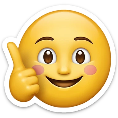  A small cartoon-style emoji illustration, transparent background, of a round yellow face (classic emoji style) smiling and making the JUL hand sign (both hands forward, fingers spread in a stylized “👐🤟” shape). Simple, clear, and recognizable like an official emoji. sticker