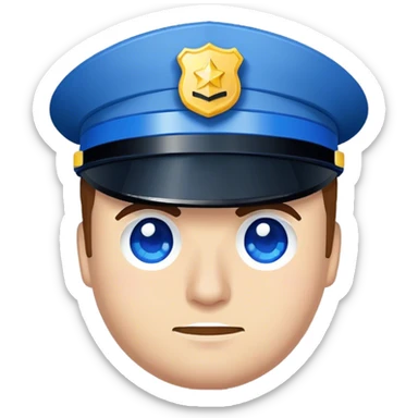 pixel face emoji police sticker