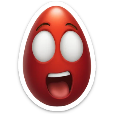 Screaming red egg with human face sticker